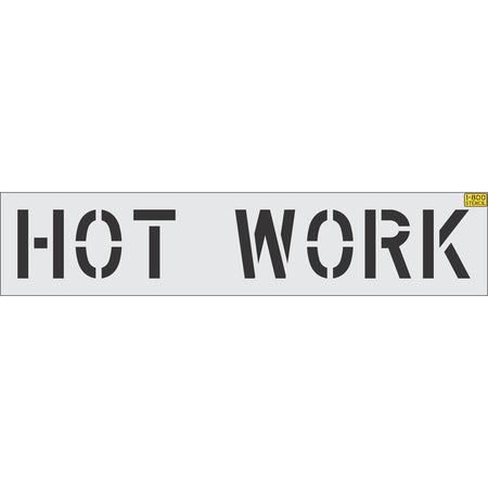 12 inch HOT WORK pavement marking stencil for industrial and commercial safety zone striping applications