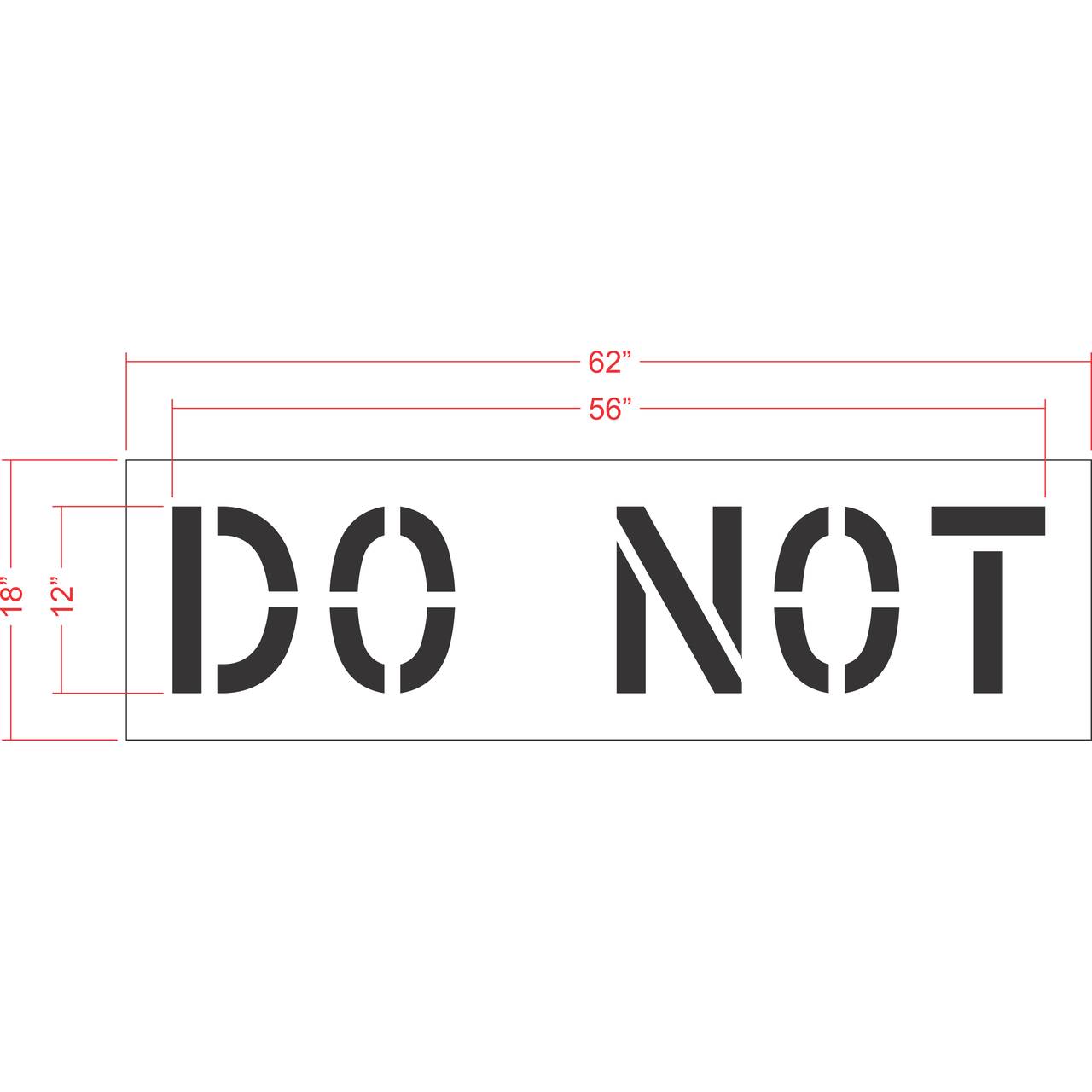 12" DO NOT Stencil - High-quality stencil for pavement marking, durable and reusable