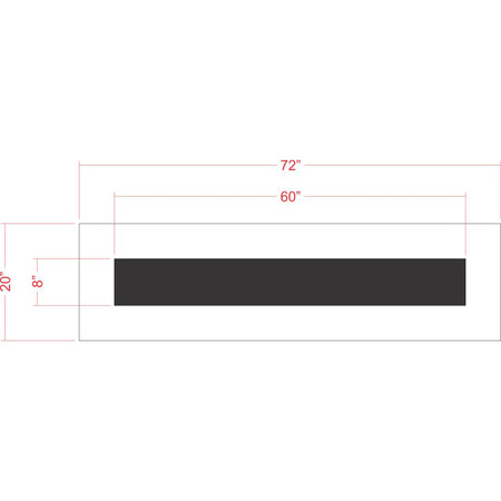 8 inch by 4 foot line stencil for parking lot and roadway pavement striping applications