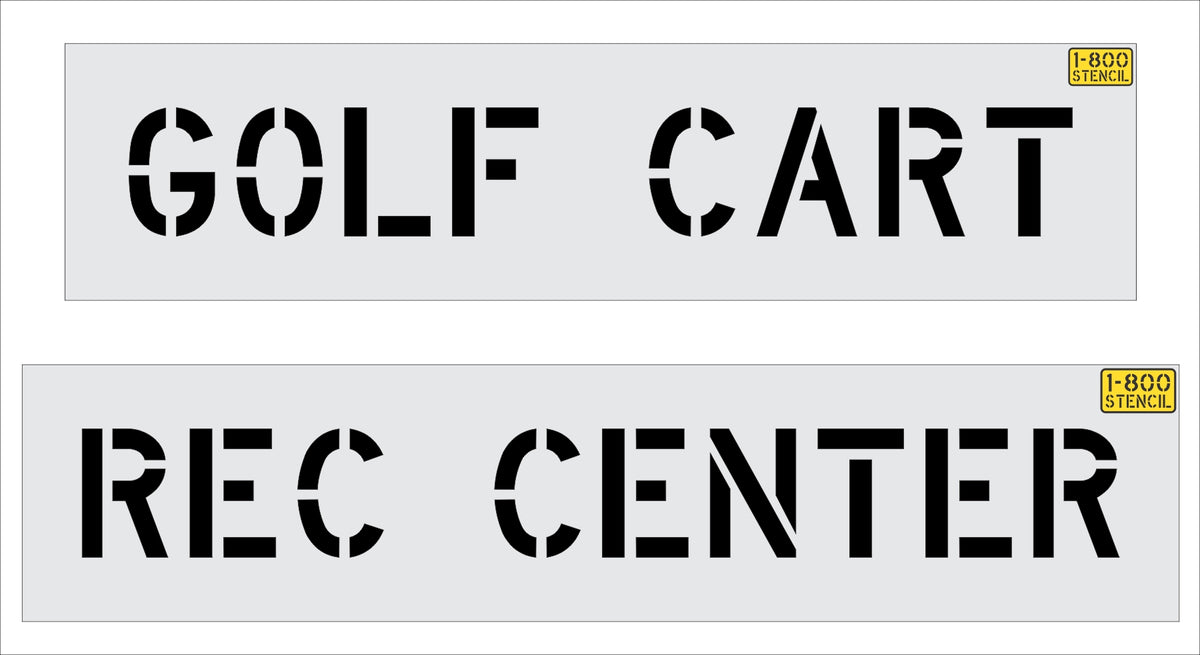 6 inch golf cart rec center stencil