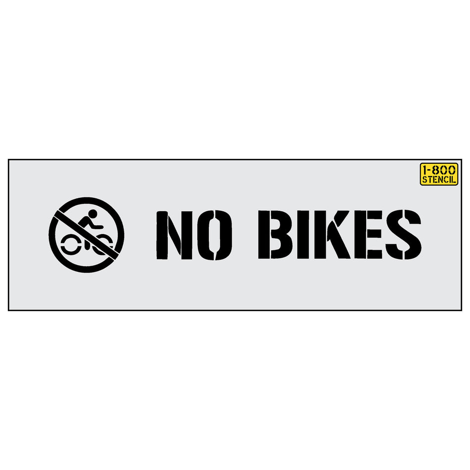6 inch NO BIKES stencil