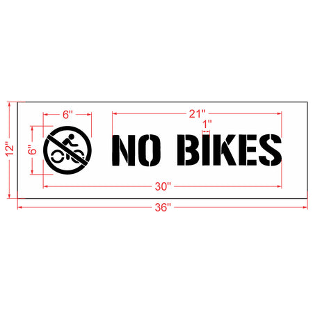 6 inch NO BIKES stencil