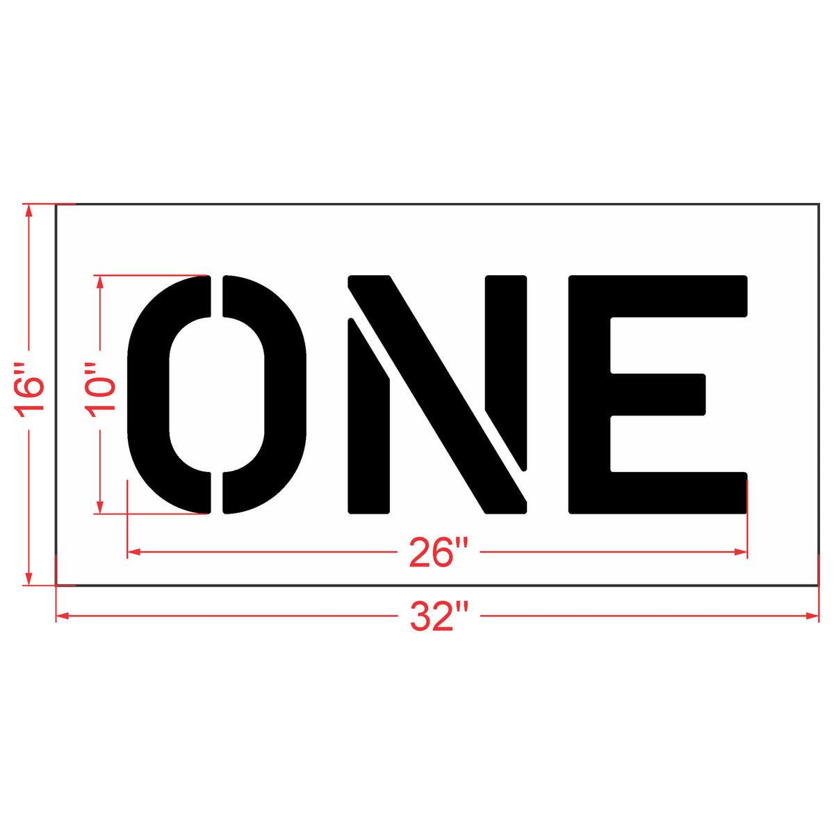 10 inch ONE stencil