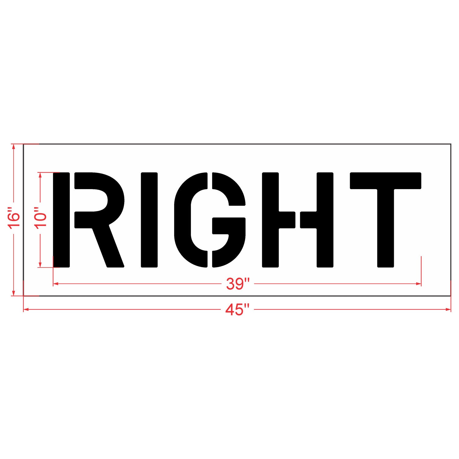 10 inch RIGHT stencil
