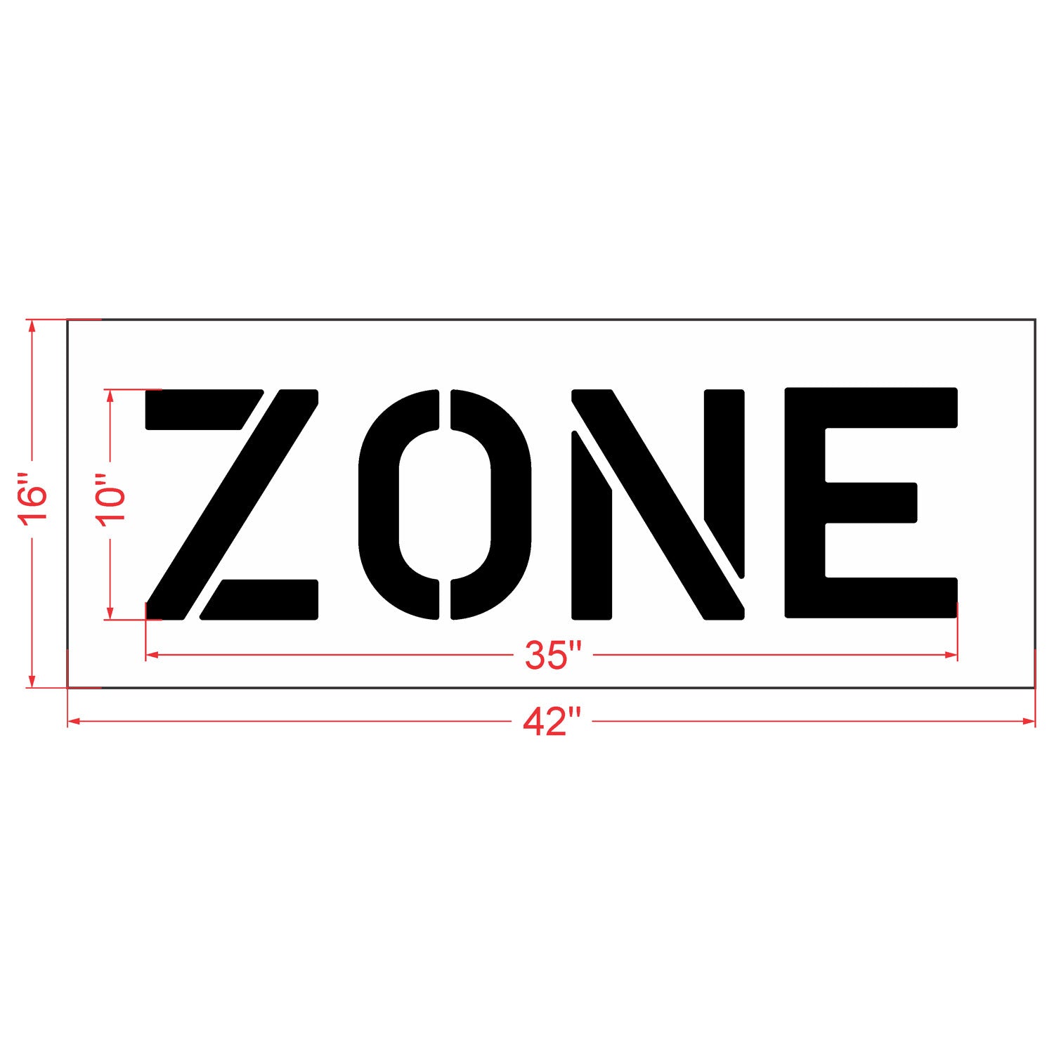 10 inch ZONE stencil