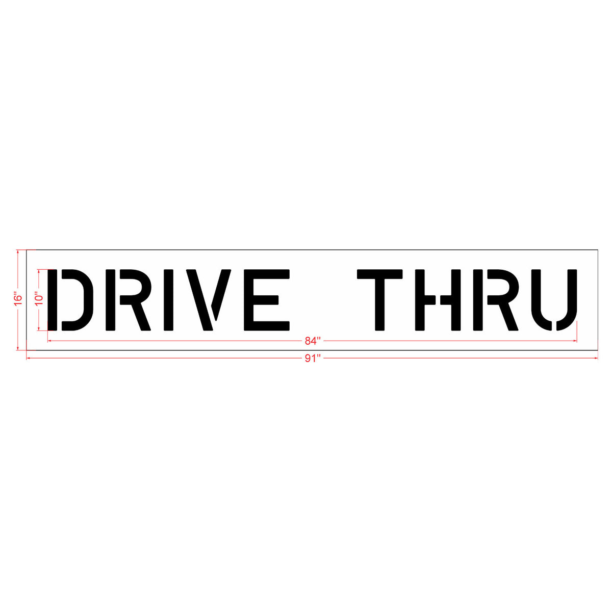 10 inch DRIVE THRU stencil