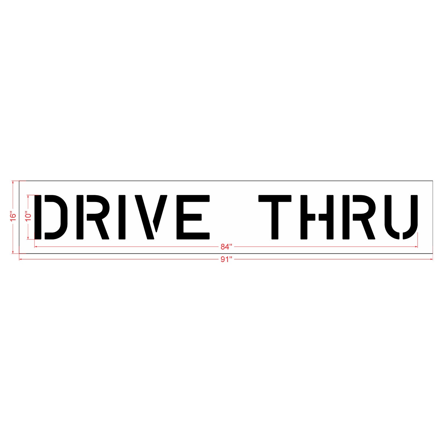 10 inch DRIVE THRU stencil