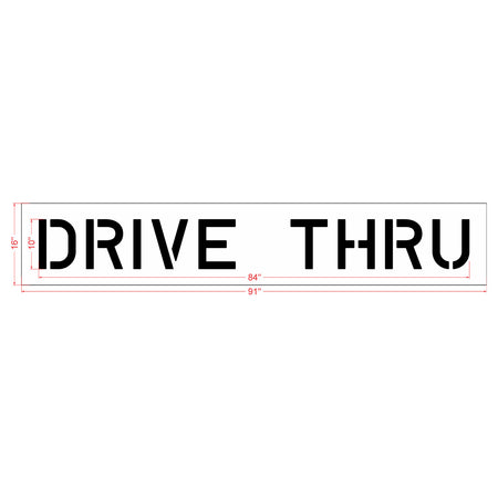 10 inch DRIVE THRU stencil