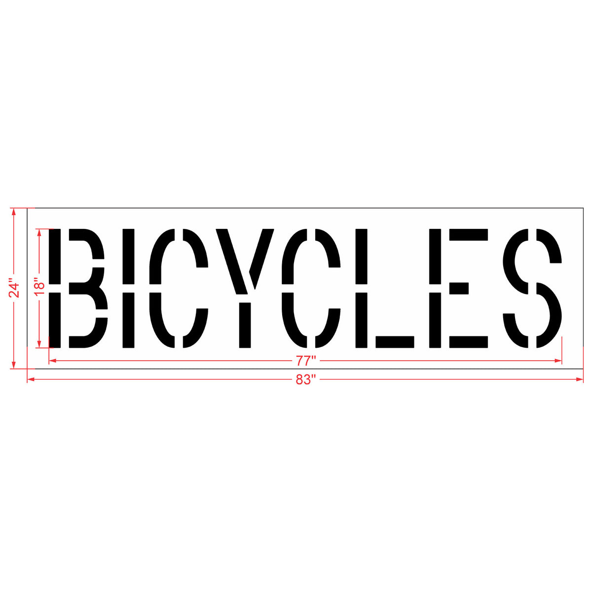 18" BICYCLES stencil