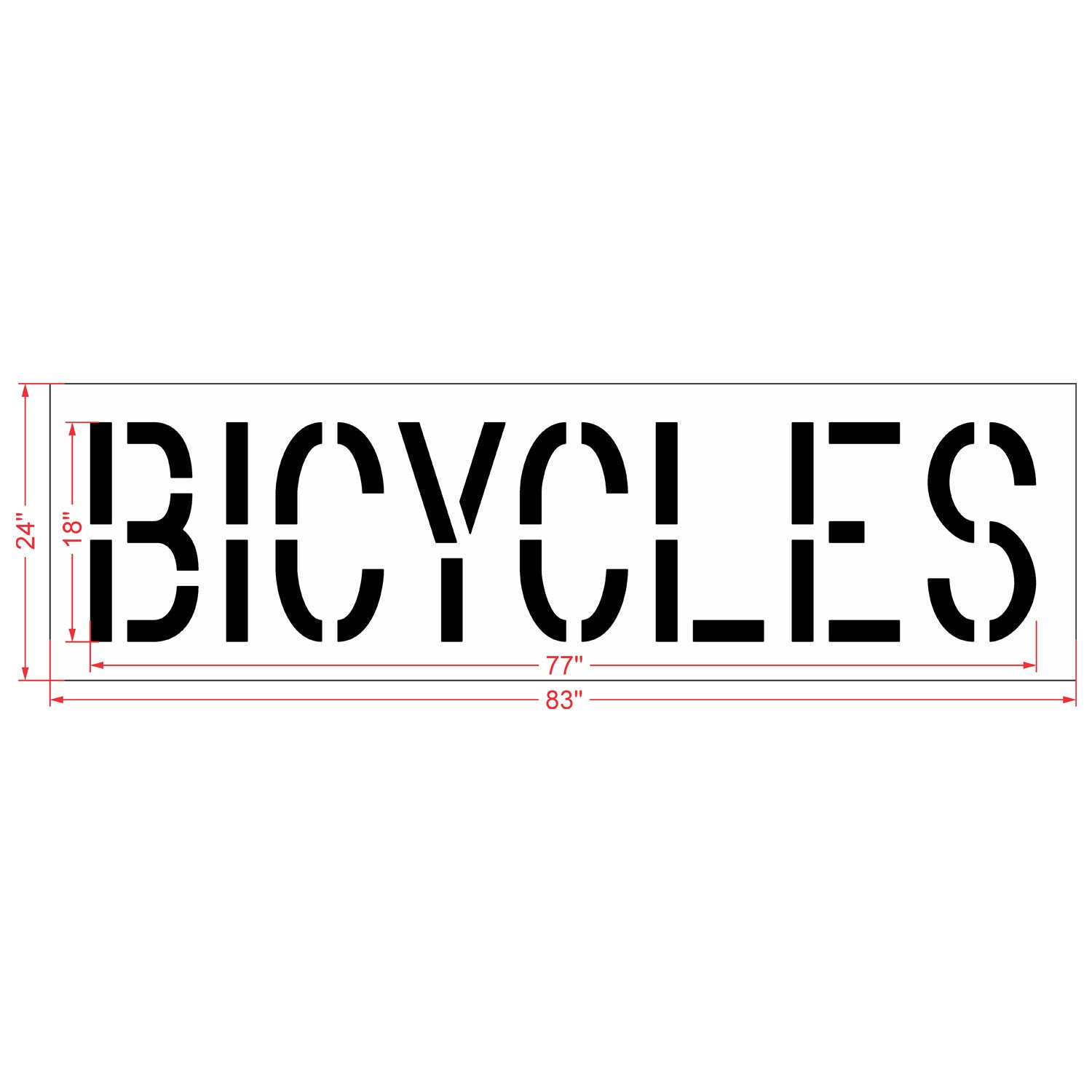 18" BICYCLES stencil