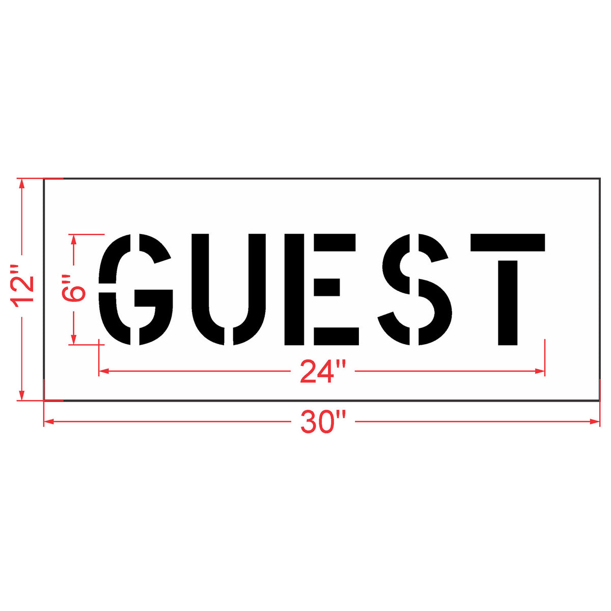 6 inch GUEST stencil