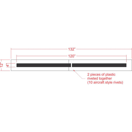 4 inch by 10 foot line stencil for parking lot, roadway, and warehouse striping applications