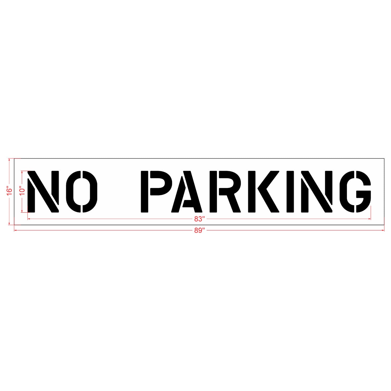 10" NO PARKING Stencil 1800Stencil