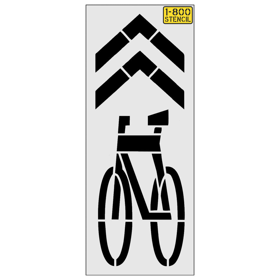 112" Bike Symbol w/ Chevron Stencil