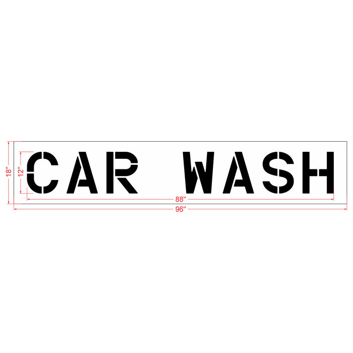 12" CAR WASH Stencil