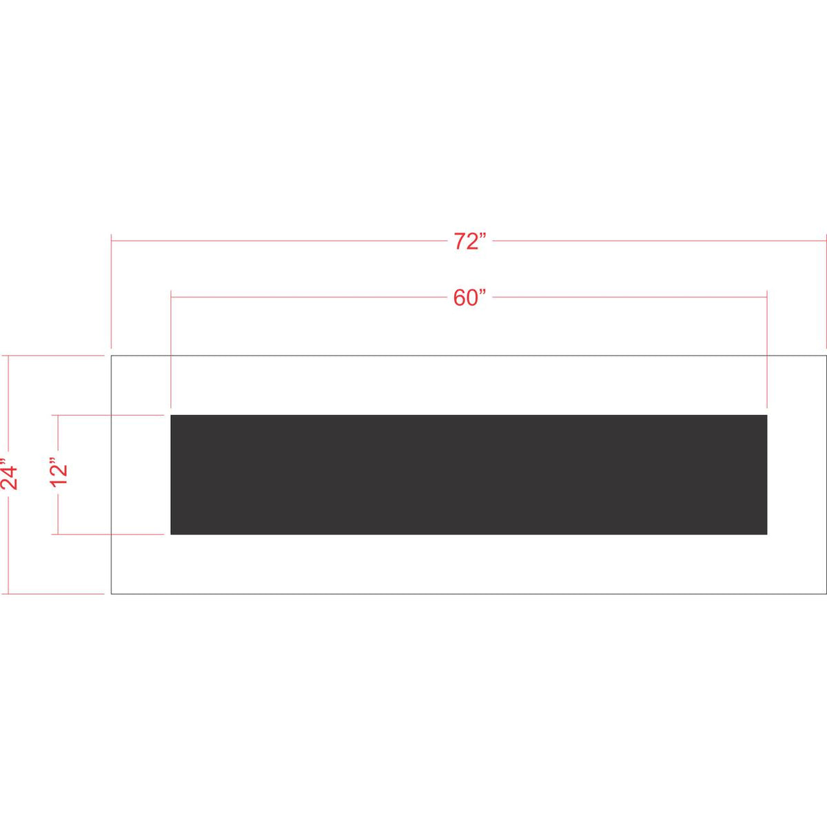 12 inch by 5 foot line stencil for parking lot and roadway pavement striping applications