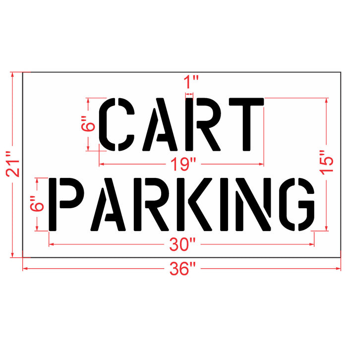 6" CART PARKING Stencil