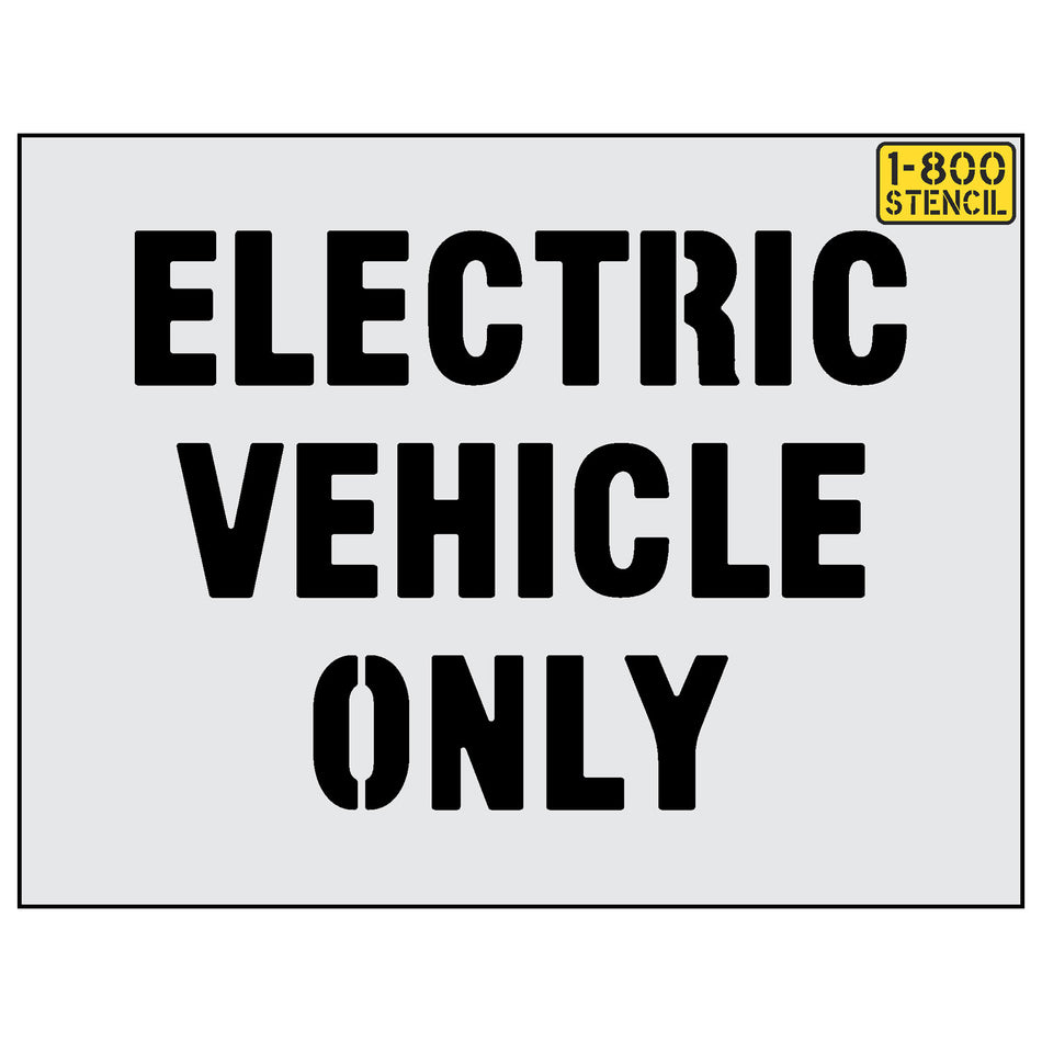 ELECTRIC VEHICLE ONLY Stencil - (4"-13")