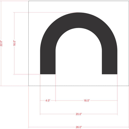 16 inch Costco line end pavement marking stencil for parking lot and commercial striping applications
