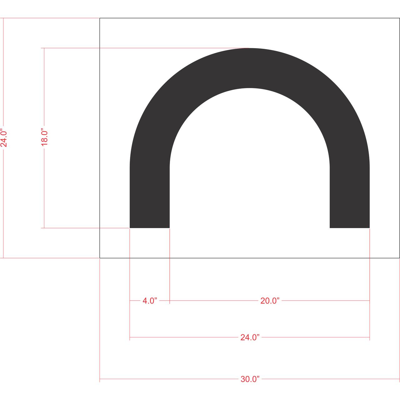 20 inch Costco line end pavement marking stencil for parking lot and commercial striping applications
