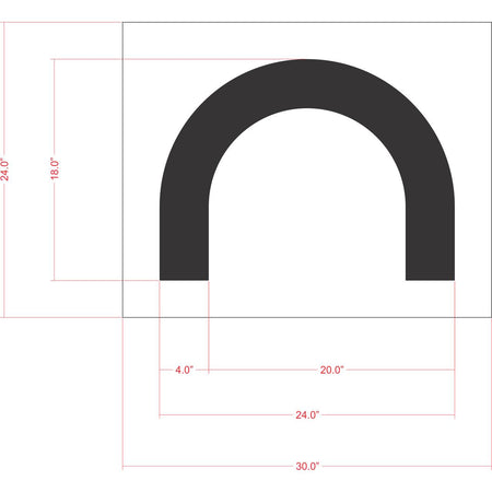 20 inch Costco line end pavement marking stencil for parking lot and commercial striping applications