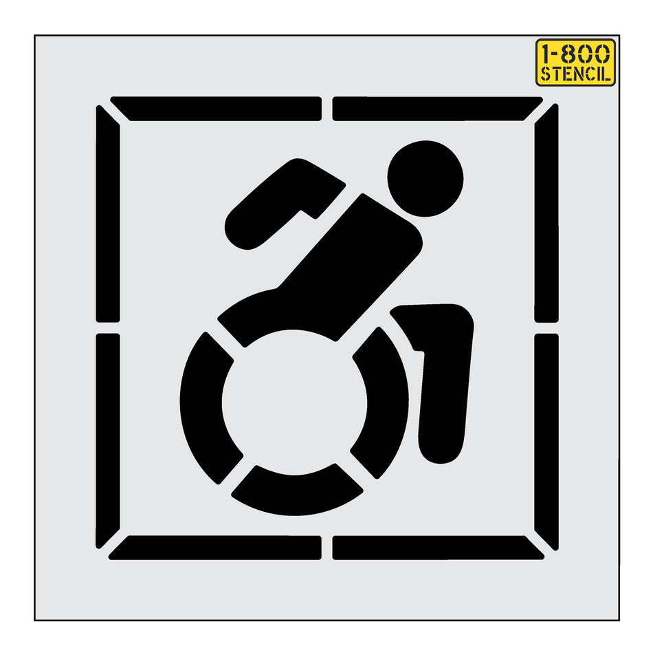 NYSDOT 24" Accessible Icon Handicap w/ 30" Border Stencil