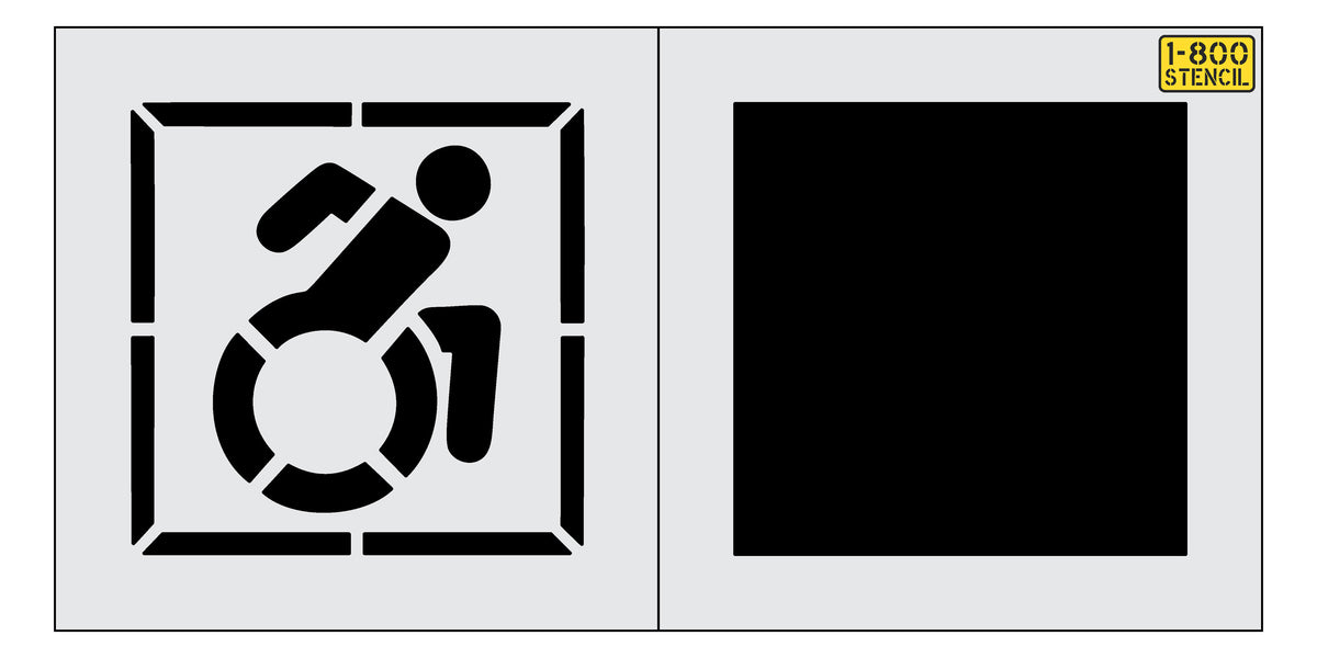 20" Handicap Stencil with 24" Border and 24" background — 1800Stencil