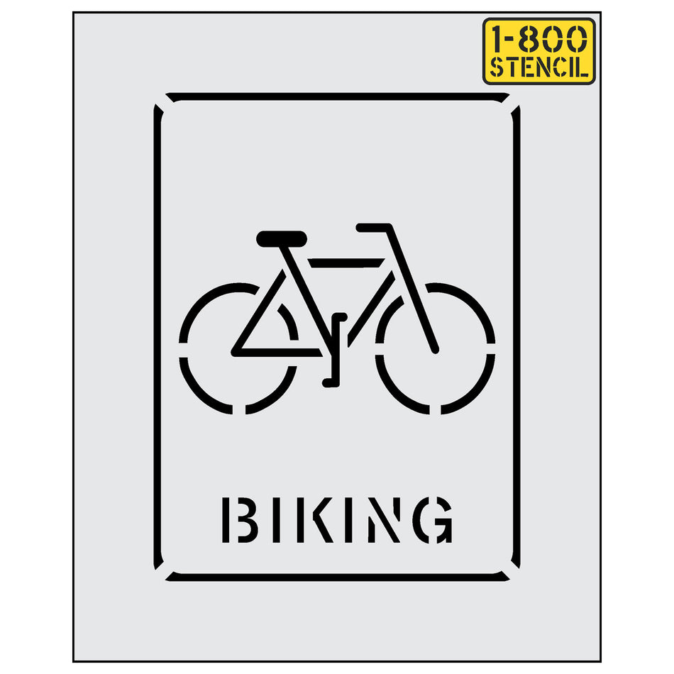 24" Bike Symbol w/ BIKING Stencil