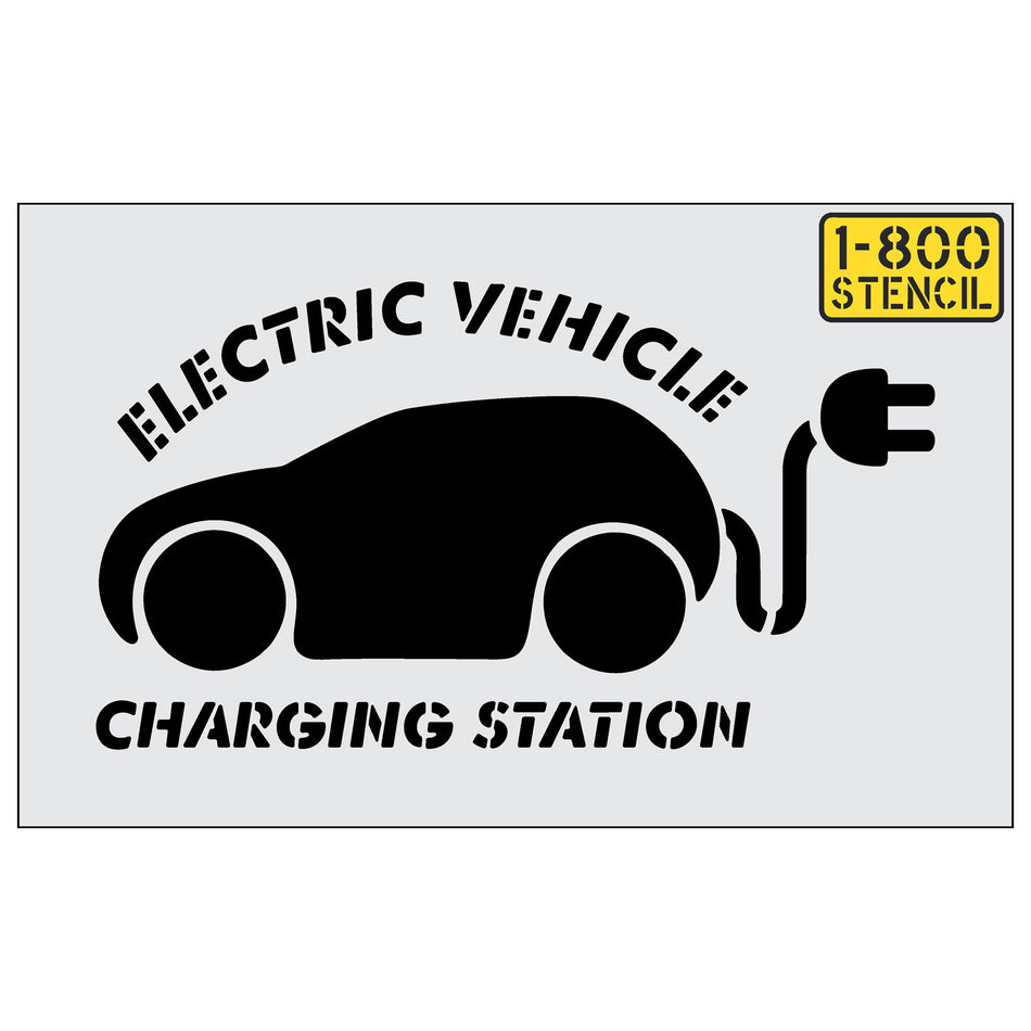 24" EV Charging Station with Tail Plug Stencil