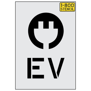 Electric Vehicle Symbol - plug style Stencil - (13"-27")