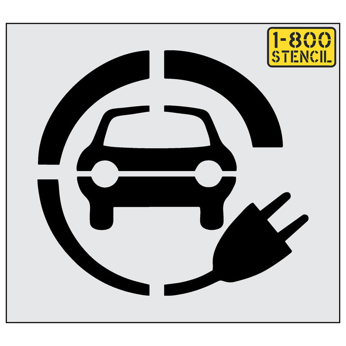Electric Car w/ plug Stencil - (24"-48")
