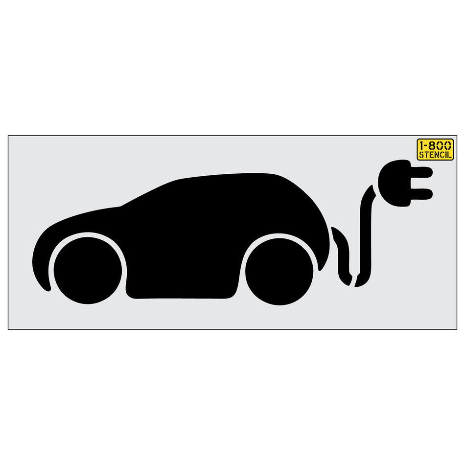 EV Charging Symbol with Tail Plug Stencil - (24"-48")