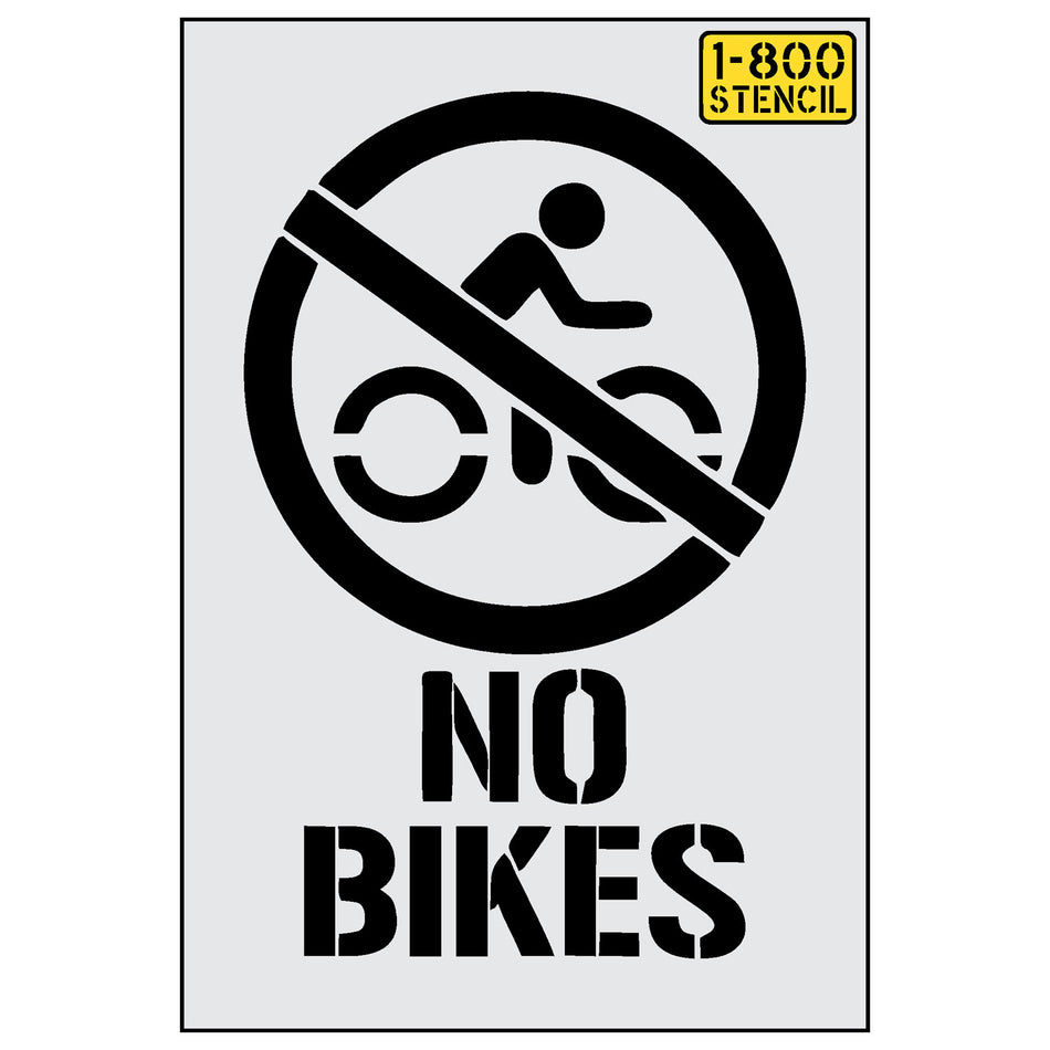 24" NO BIKES Stencil