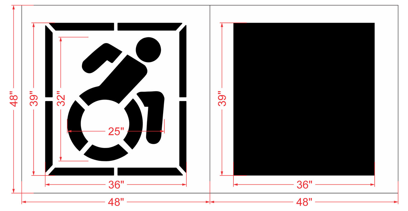 NYSDOT 32" Accessible Handicap w/ 39" Border and 39" Background Stencil