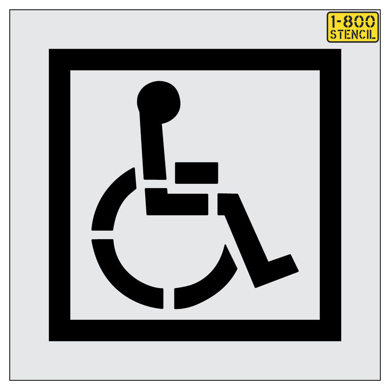 Handicap Parking Lot Pavement Stencils with Borders 1800Stencil