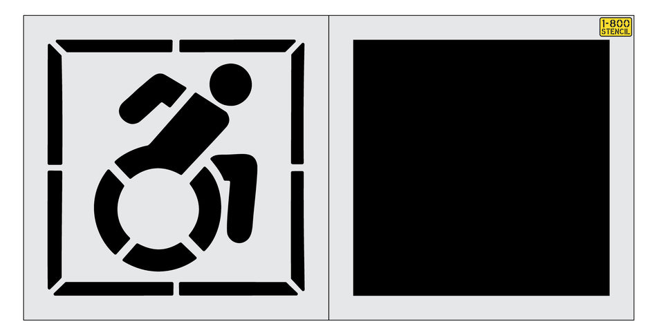 NYSDOT 34" Accessible Handicap w/ 42" Border and 42" Background Stencil