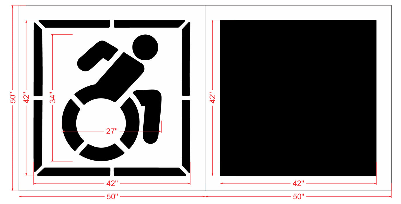 NYSDOT 34" Accessible Handicap w/ 42" Border and 42" Background Stencil