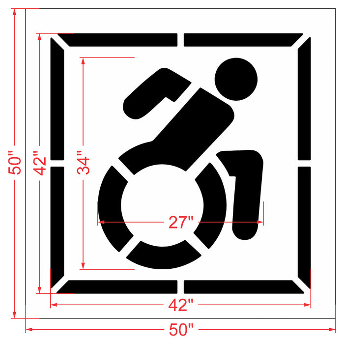 NYSDOT 34" Accessible Icon Handicap w/ 42" Border Stencil
