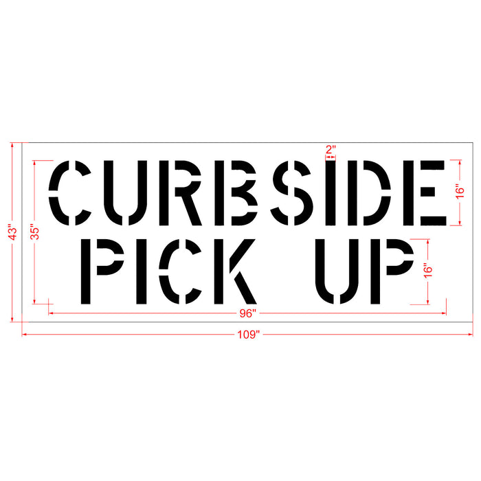 16" Dairy Queen CURBSIDE PICK UP Stencil