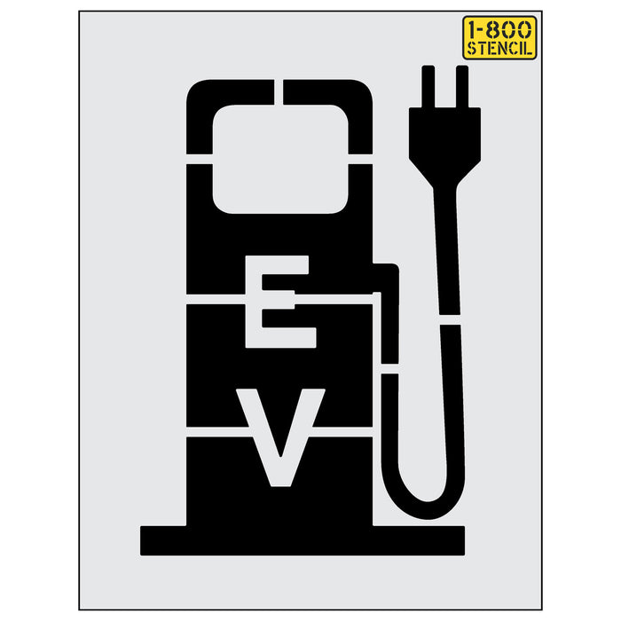 Electric Vehicle Symbol - gas pump style Stencil - (24"-48")