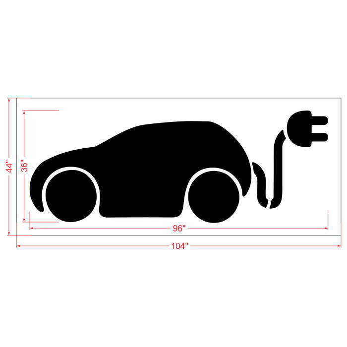 EV Charging Symbol with Tail Plug Stencil - (24"-48")