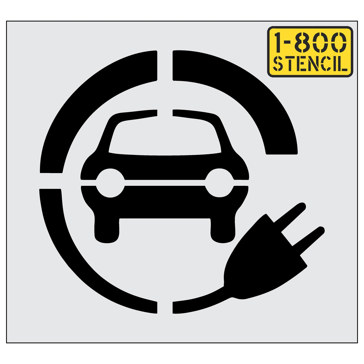 Electric Car w/ plug Stencil - (24