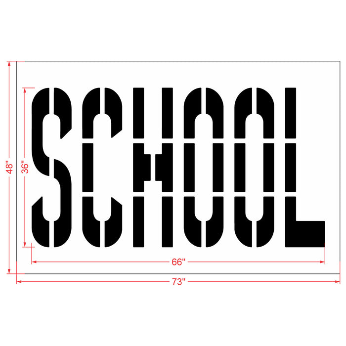 36" SCHOOL Stencil