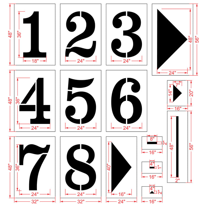 36" Track And Field Number Stencil Kit