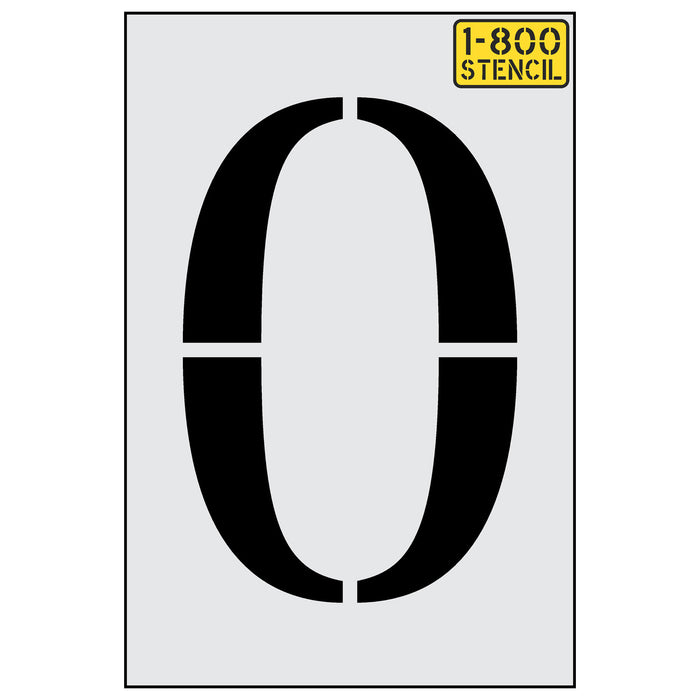 36" Track And Field Number Zero Stencil