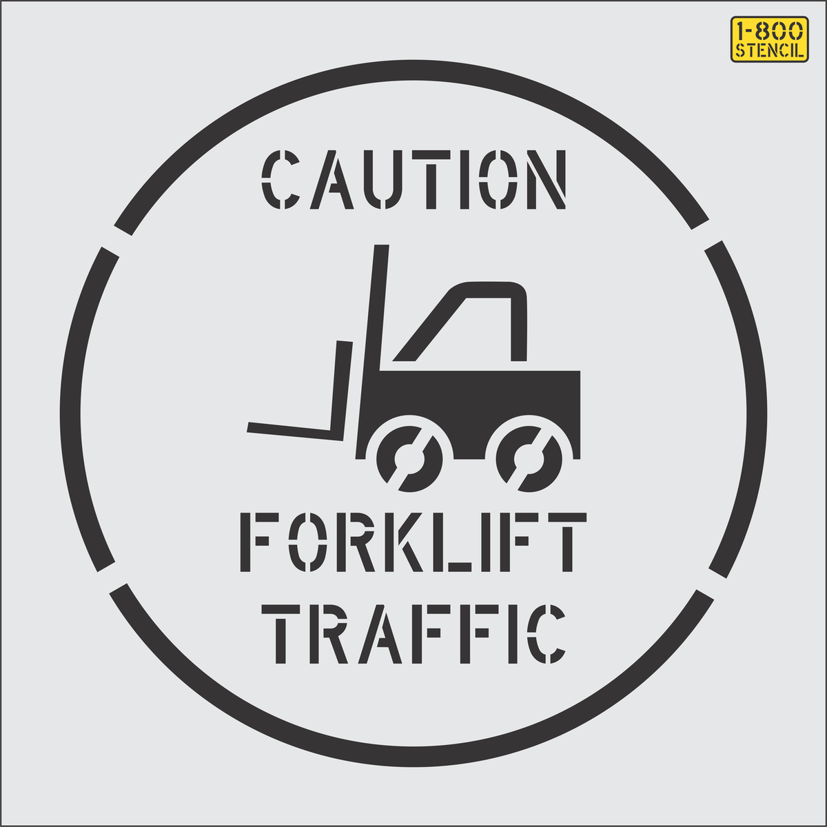 36" CAUTION FORKLIFT TRAFFIC Stencil - High-quality stencil for pavement marking, durable and reusable