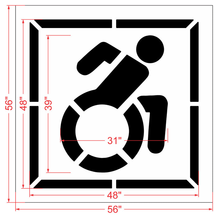 NYSDOT 39" Accessible Icon Handicap w/ 48" Border Stencil