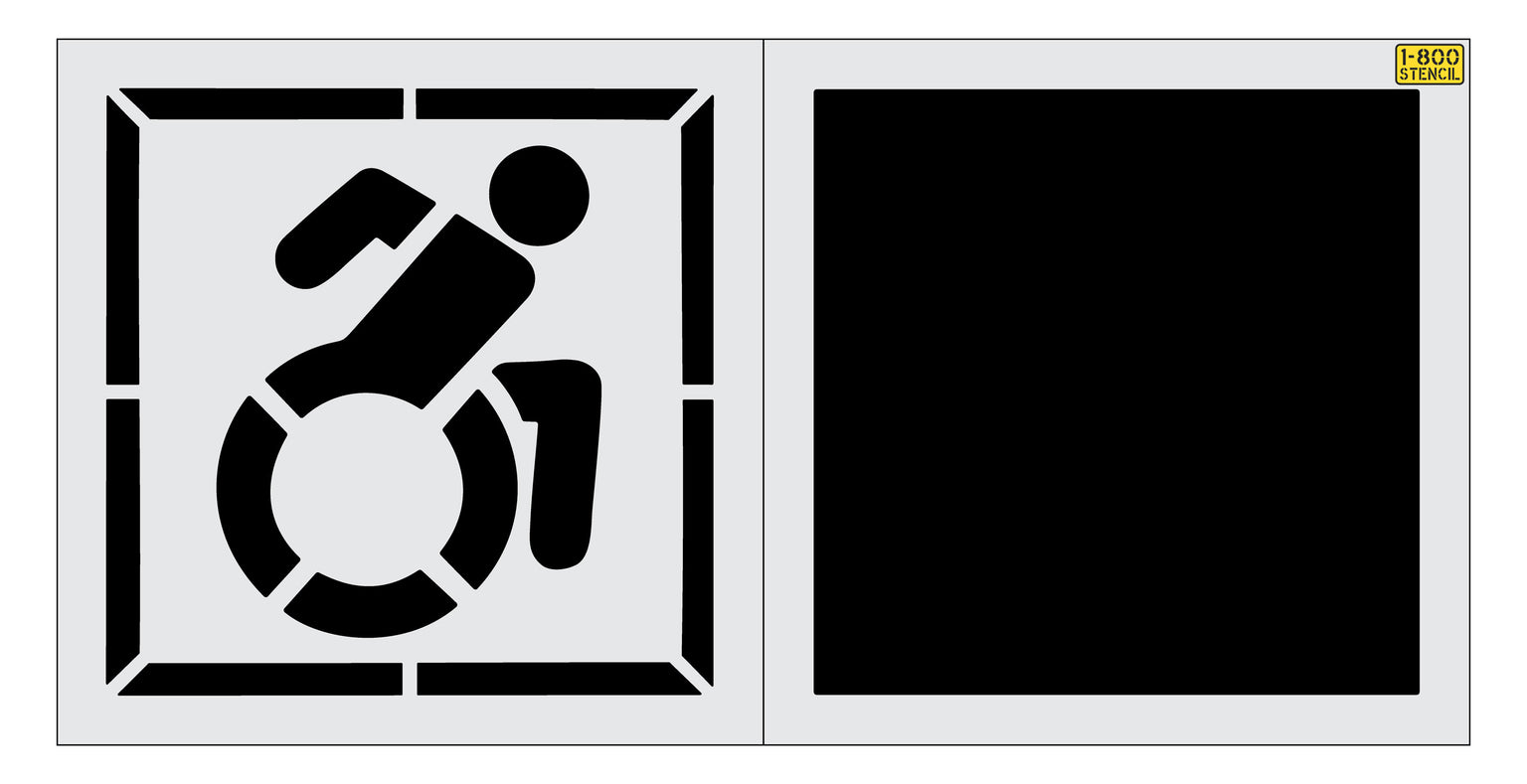 Handicap Parking Lot Pavement Stencils with Borders - 1-800-Stencil