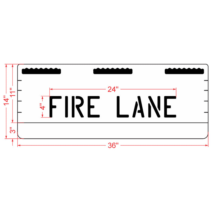 4" FIRE LANE Professional Curb Stencil