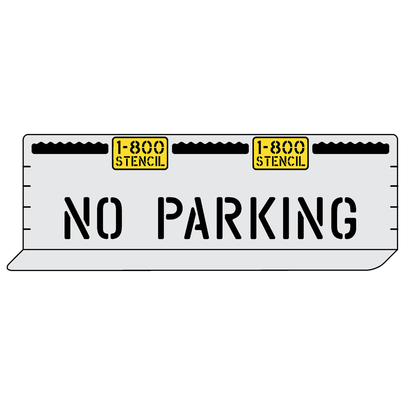 4" NO PARKING Professional Curb Stencil 1800Stencil